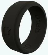 Men's Black Step Edge Q2X Silicone Ring