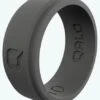 Men's Charcoal Grey Step Edge Q2X Silicone Ring