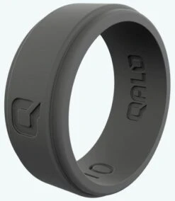 Men's Charcoal Grey Step Edge Q2X Silicone Ring