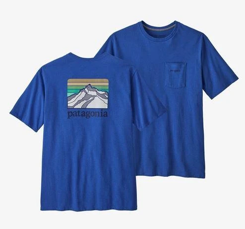 Patagonia Men's Line Logo Ridge Pocket Responsibili-Tee 3 Patagonia Men's Line Logo Ridge Pocket Responsibili-Tee