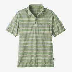 Patagonia Men's Cotton In Conversion Lightweight Polo Shirt -KUHL Sales 31583 STRIPE SALVIA GREEN l