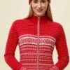 Krimson Klover Women's Torreys Full Zip Sweater -KUHL Sales 32430 RACING RED l