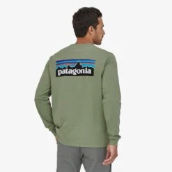 Patagonia Men's Long Sleeve P-6 Logo Responsibili-Tee 17 Patagonia Men's Long Sleeve P-6 Logo Responsibili-Tee -KUHL Sales p620logo20tee20alt2